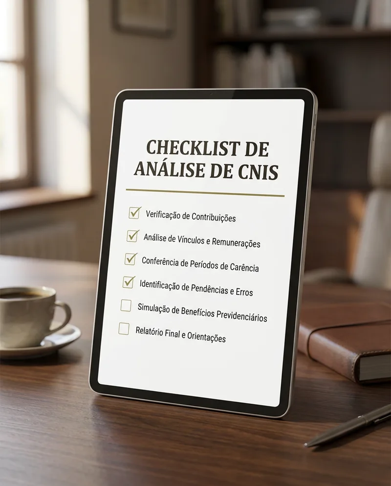 Checklist de Análise de CNIS — 6 etapas do primeiro CNIS à proposta de honorários